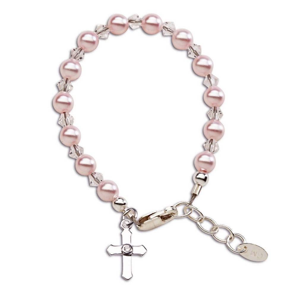 NEW CHERISHED MOMENTS babies and toddlers bella sterling silver pearl and cross